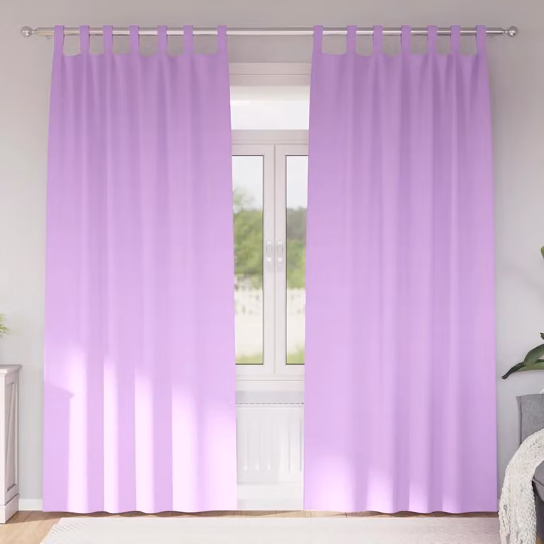 Set di 2 tende blackout vidaXL in poliestere con anelli, colore viola, H: 225 cm x L: 140 cm