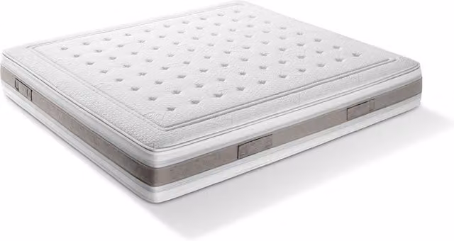 Materasso Ibrido DaunenStep Deluxe con Nano-Molle, Doppio Memory, Regolazione della Temperatura e Rivestimento Antibatterico Rimosvibile, Bianco