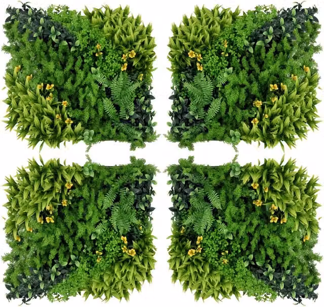 Set di 12 pezzi Parete Vegetale Artificiale Minimal Verde L 50 cm x P 50 cm