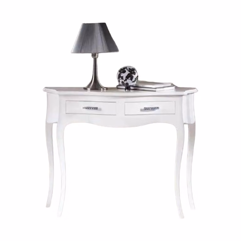 Consolle da ingresso Mobili 2G in legno di pino laccato bianco opaco L 100 x P 38 x H 78 cm