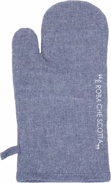 Guanto da forno Kasanova Quotes in cotone blu lavabile