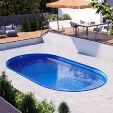 Piscina interrata ovale in acciaio PISCINE ITALIA NEWSKYBLUE 525 colore blue, Altezza: 120 cm
