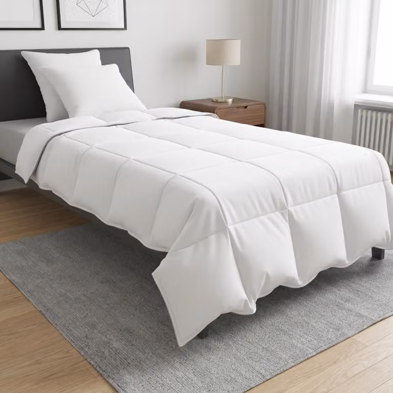 Set di 3 piumoni vidaXL bianchi in fibra di bambù per adulti, comprensivo di copripiumini 135 x 220 cm e federe 80 x 80 cm