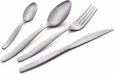 Set di posate Shark in acciaio inox 18/0 color argento con finitura cromata satinata e sabbiata, 24 pezzi