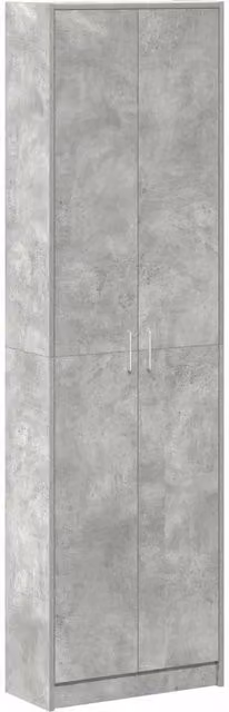 Mobiletto moderno in stile minimalista grigio opaco con ante a battente e ripiani interni, L: 55 cm, P: 25 cm, H: 189 cm