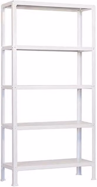 Scaffale in metallo Simon Rack bianco con 5 ripiani regolabili H 180 cm x L 80 cm x P 40 cm