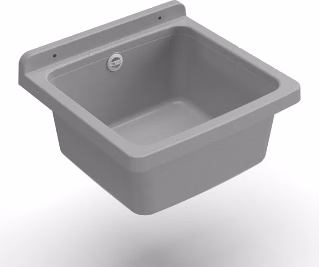 Lavandino pilozzo a muro da esterno MONGARDI, colore grigio, L/P/H: 40 x 40 x 19 cm