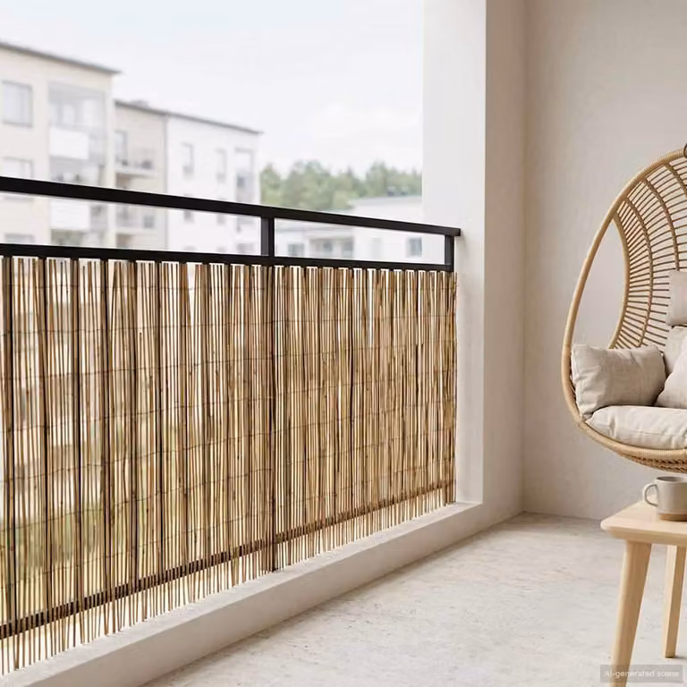 Recinzione per giardino intrecciata vidaXL in giunco color marrone, L: 500 cm, H: 100 cm