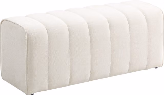 Panca moderna imbottita HOMCOM in tessuto color beige con struttura in MDF, portata massima 220 kg