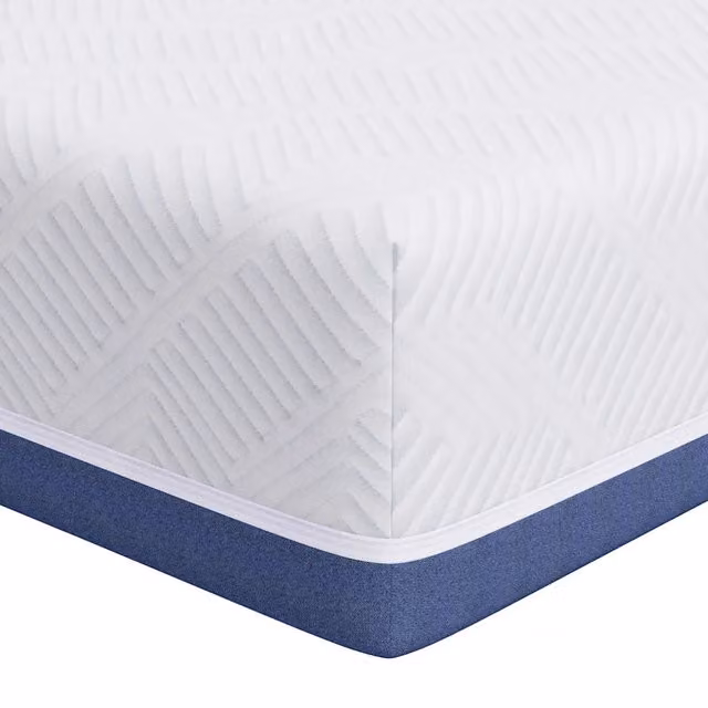 Materasso con gel e tessuto Jacquard bianco e blu con design geometrico L: 70 cm, P: 200 cm