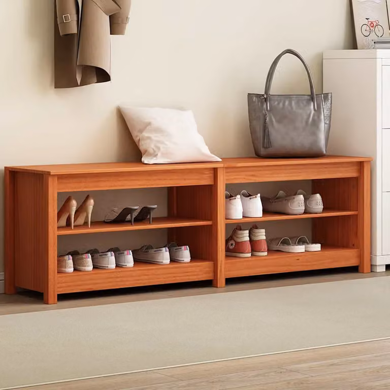 vidaXL Panca porta scarpe moderna in legno di pino marrone cerato L: 160 cm, P: 36,5 cm, H: 50 cm