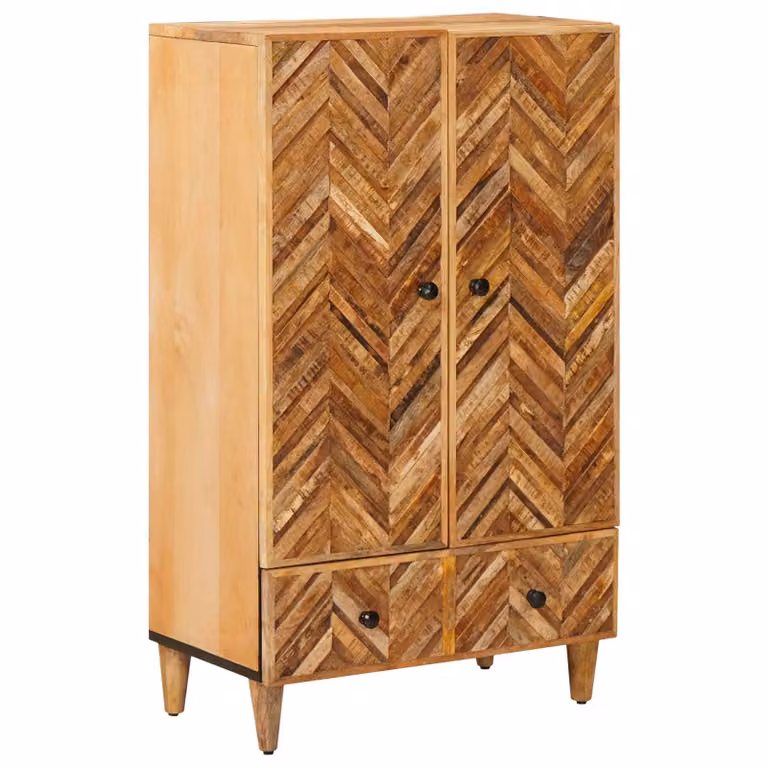 Armadio di stoccaggio moderno vidaXL in legno di mango marrone con cassetto L: 60 cm, P: 33,5 cm, H: 100 cm