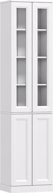Mobile da bagno HOMCOM a 6 livelli con 4 ante soft-close e ripiani regolabili, bianco