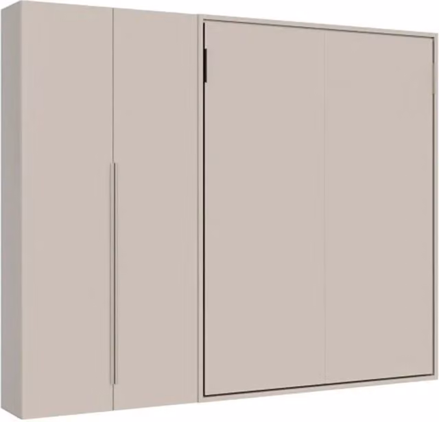 Letto matrimoniale a scomparsa Versia Itamoby con armadio a sinistra a 2 ante, colore argilla, misura 160x200 cm