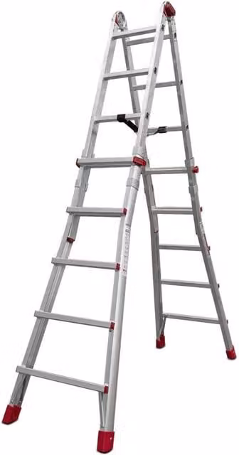 Scala Telescopica Professionale Faraone in Alluminio Argento