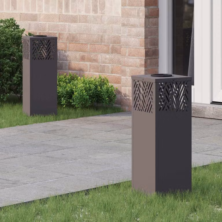 Set di 2 faretti LED solari vidaXL per sentieri e giardino, luce bianco caldo, L/P/H: 18 x 18 x 50 cm