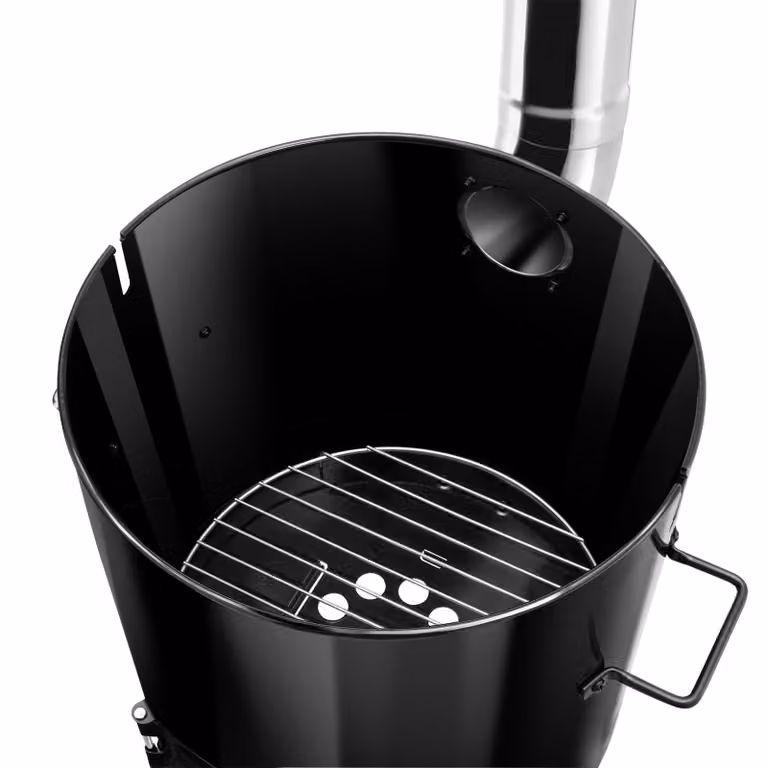 Barbecue da campo Rocket tectake in acciaio nero con termometro e accessori inclusi