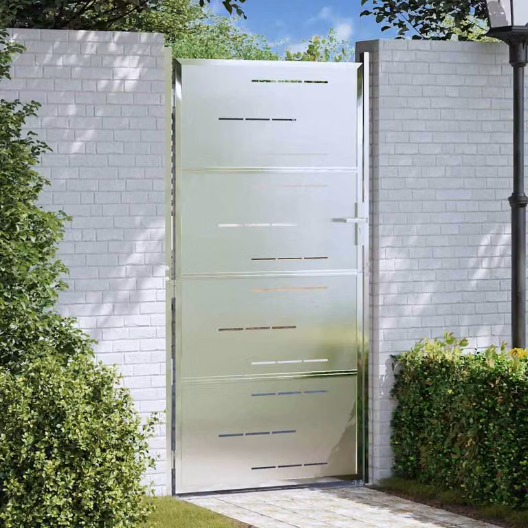 Cancello da giardino vidaXL in acciaio inossidabile argento L: 96 cm, H: 180 cm