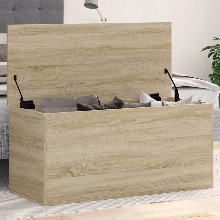 Contenitore vidaXL in legno multistrato Rovere Sonoma, colore beige/marrone, L 100 x P 42 x H 46 cm