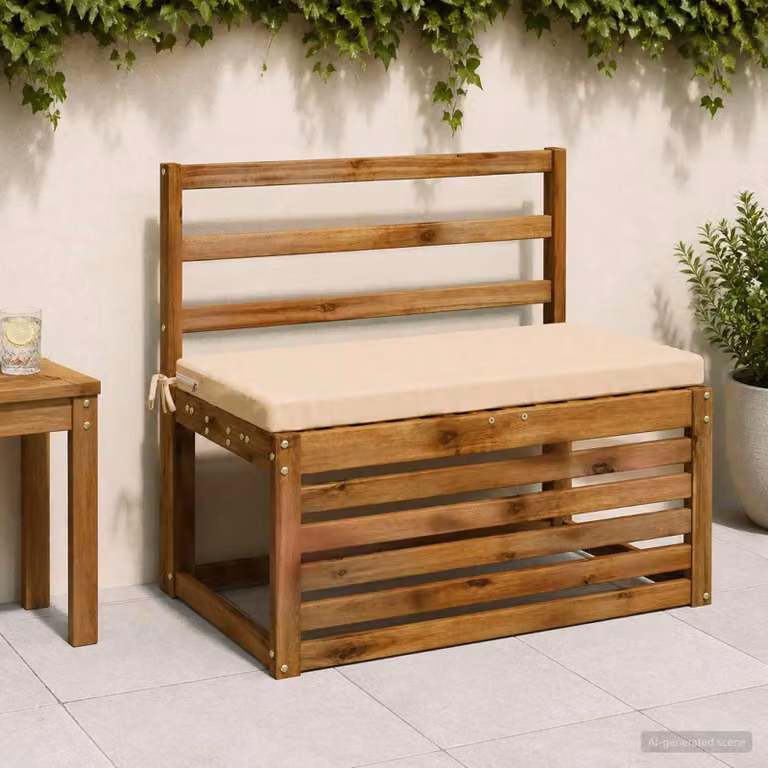 Set di 2 cuscini per panchina vidaXL in poliestere beige con fodera rimovibile e resistente ai raggi UV