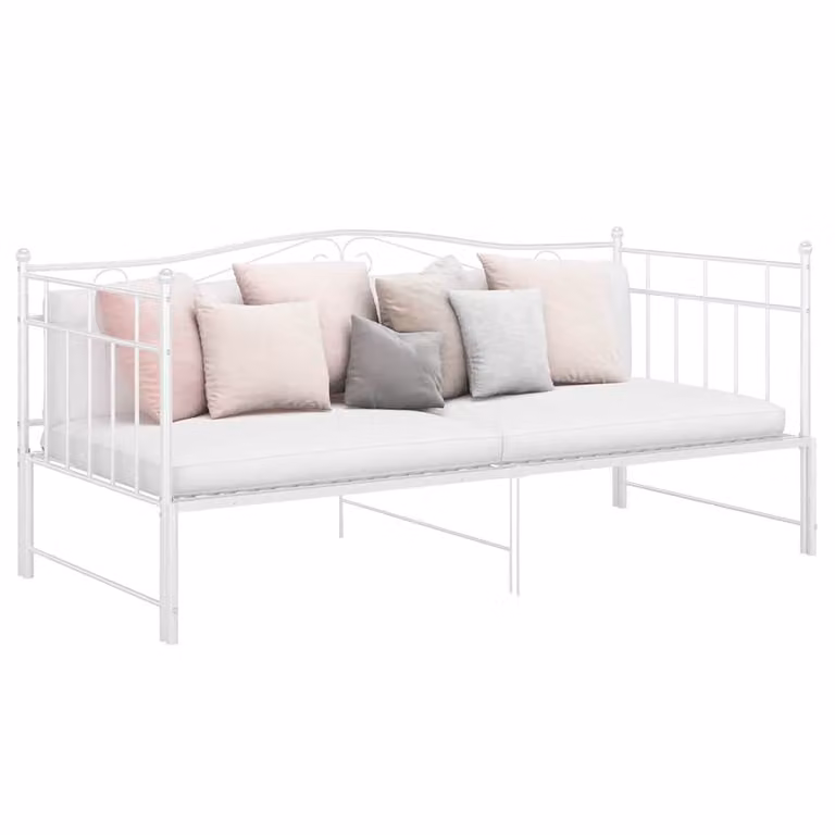 vidaXL Telaio Divano Letto Estraibile in Metallo Bianco L/P/H: 200 x 90 x 76,7 cm