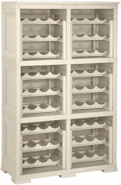 Scaffale portabottiglie Tontarelli Omnimodus per 72 bottiglie, cantinetta moderna a vista, L: 79 cm, P: 42,5 cm, H: 125 cm