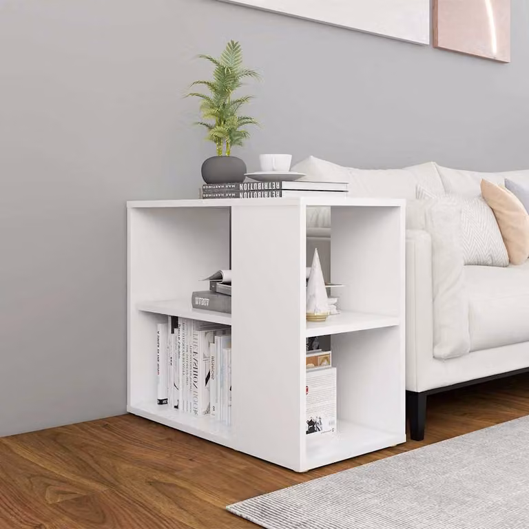 Credenza moderna vidaXL in legno MDF bianca L: 60 cm, P: 30 cm, H: 50 cm