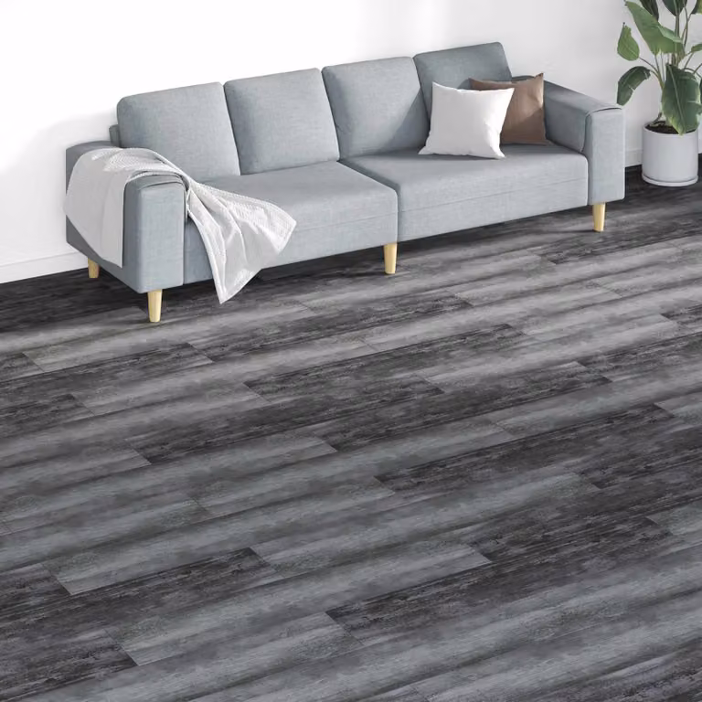 Tavole per pavimenti vidaXL in PVC grigio, stile moderno, copertura 5,26 m² (18 pezzi)