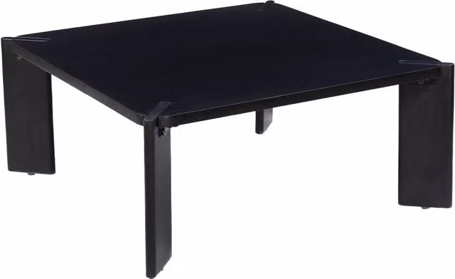 Tavolino esotico quadrato Sweeek in legno di mango o acacia nero L: 80 cm, P: 80 cm, H: 36 cm