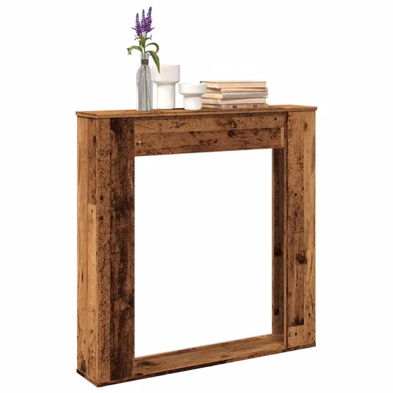 vidaXL Cornice per Camino in Legno Antico Marrone L: 100 cm, P: 20 cm, H: 100 cm