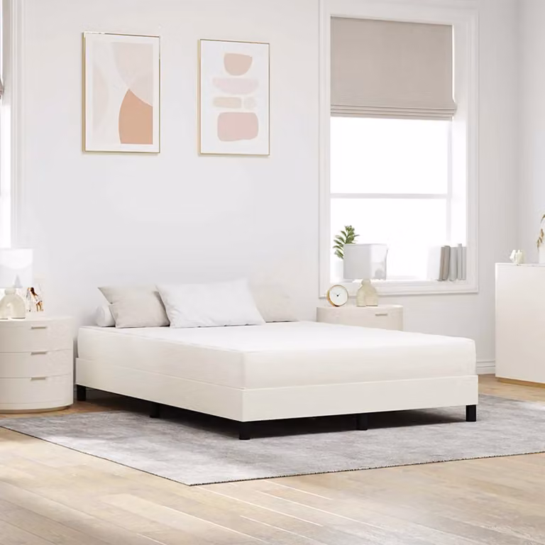 Materasso con molle insacchettate vidaXL in tessuto beige e bianco, L 140 x P 190 cm
