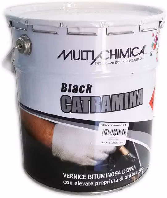 Multichimica Black Catramina Vernice Bituminosa Impermeabilizzante per Cemento, Colore Nero, 5 l