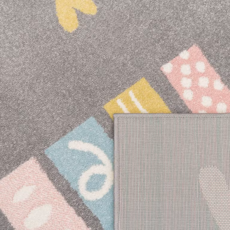 Tappeto rotondo per bambini Ninique modello Wave grigio Diametro: 120 cm