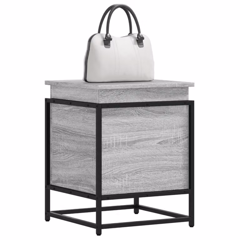 Contenitore con coperchio vidaXL in stile industriale, colore grigio, L 40 x P 40 x H 51,5 cm