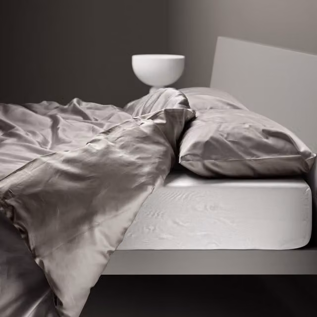 Copripiumino reversibile DaunenStep Oasi Kiss in cotone mako satin grigio L: 135 cm x P: 200 cm