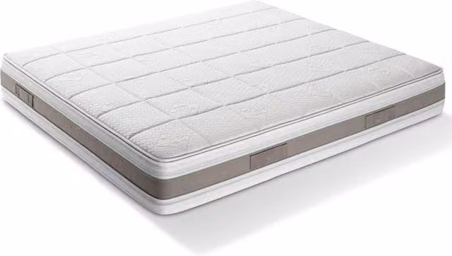 DaunenStep Materasso Premium con Micro-Molle, Cachemire e Rivestimento Removibile, Bianco