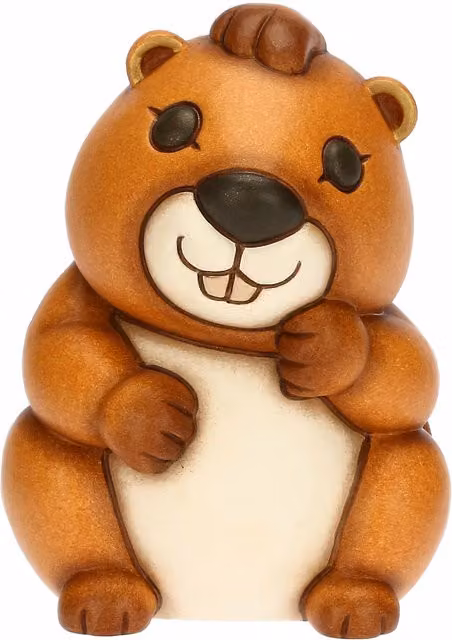 Statuetta Marmotta Marty AbbracciAMI in ceramica THUN colore marrone