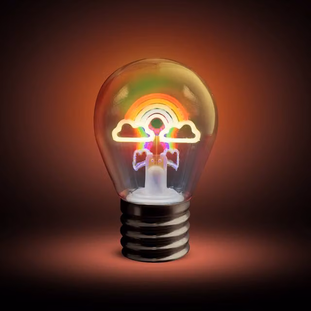 Lampadina decorativa a globo LED ricaricabile RGB multicolore in vetro