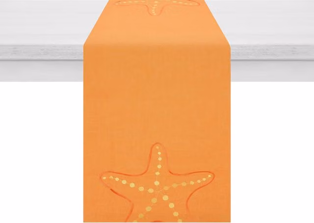 Runner KASANOVA con motivo a stelle arancione L 150 x P 50 cm