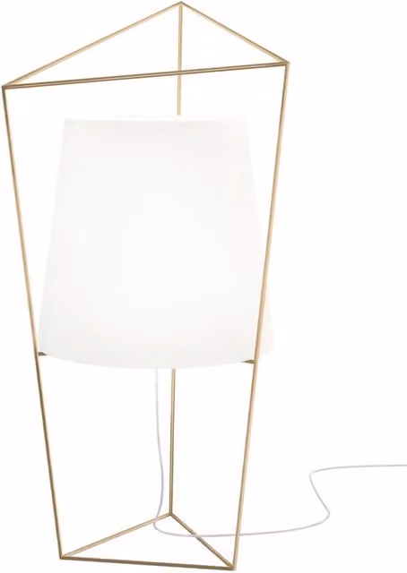 Lampada da tavolo KDLN Tatu bianca con dettagli oro e vetro, dimmabile e moderna