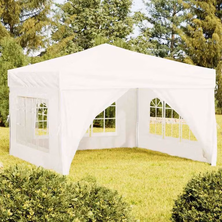 vidaXL Tenda per Feste Pieghevole con Pareti Laterali con Finestre Bianco