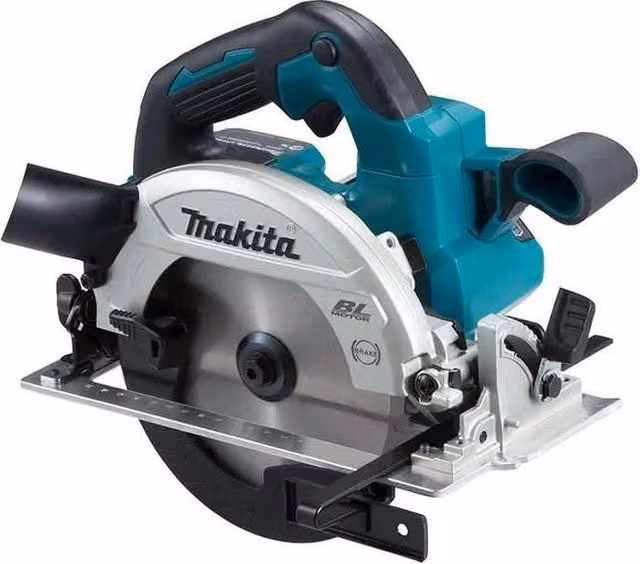 Makita DHS661ZU Sega Circolare Portatile a Batteria 18V LXT con Motore Brushless, LED e Soffiatore Integrato, Colore Nero e Verde