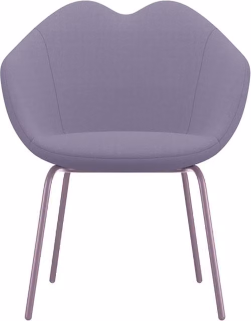 Sedia in tessuto Qeeboo XOXO viola con struttura in metallo e design moderno