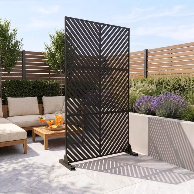 Pannello Divisorio Kekan casa.pro con Struttura Decorativa in Acciaio Nero, L 90 cm x H 180 cm