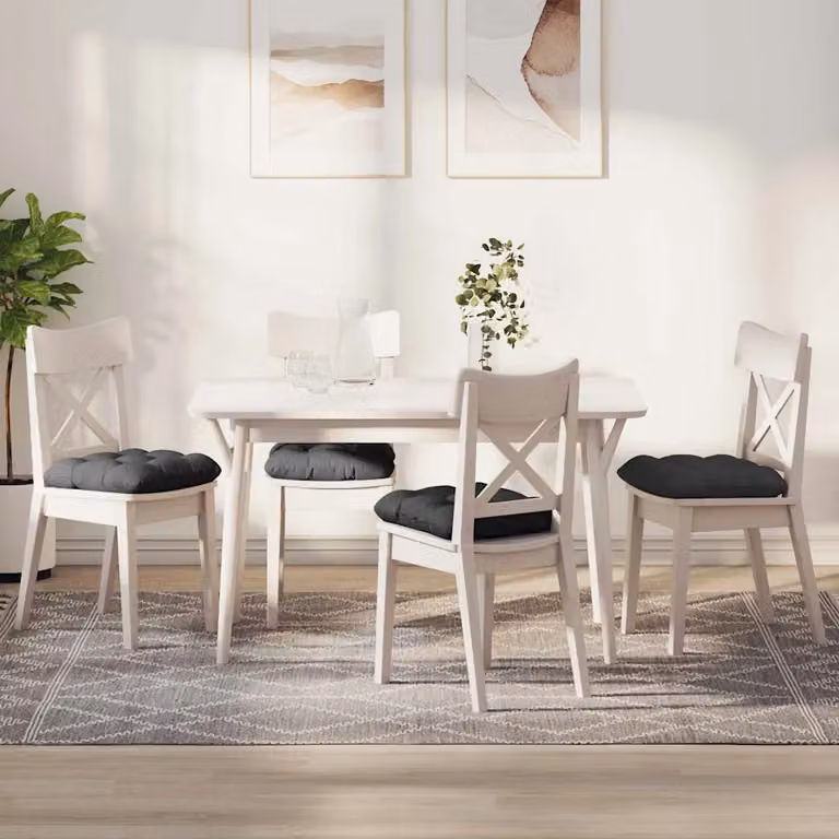 Set di 4 cuscini per seduta vidaXL in tessuto a coste grigio, 45 x 45 x 4 cm