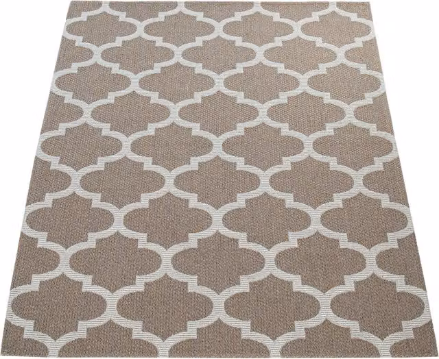 Tappeto Vera geometrico moderno in cotone beige e grigio L: 100 cm, P: 60 cm
