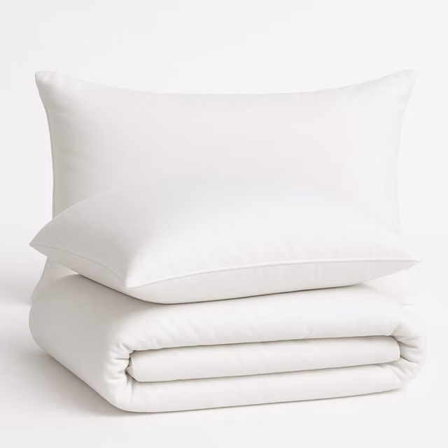 Parure copripiumino e federe DaunenStep in cotone traspirante, colore bianco, L: 135 cm x P: 200 cm