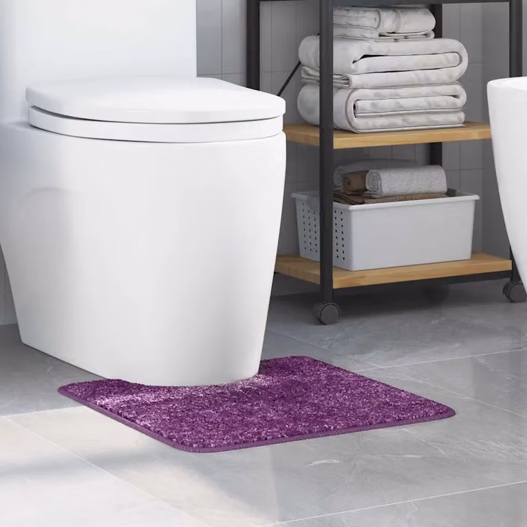 Tappeto antiscivolo per bagno con foro per WC vidaXL, viola, 50 x 50 x 2 cm
