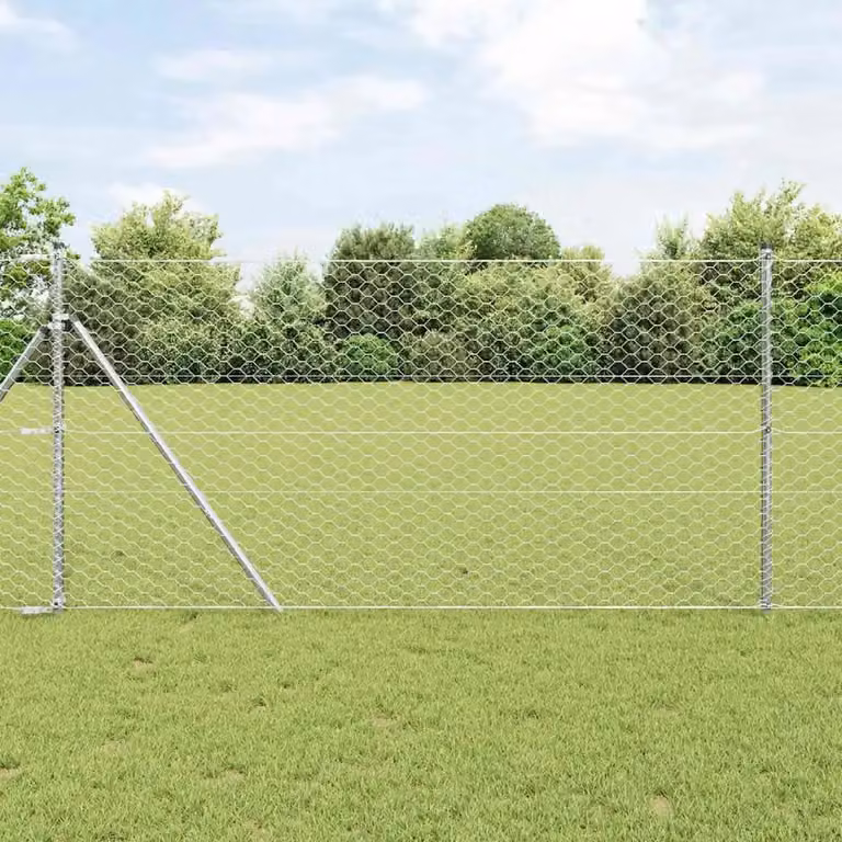 Palo della recinzione rotondo vidaXL in acciaio zincato Argento H: 100 cm, L: 3,2 cm