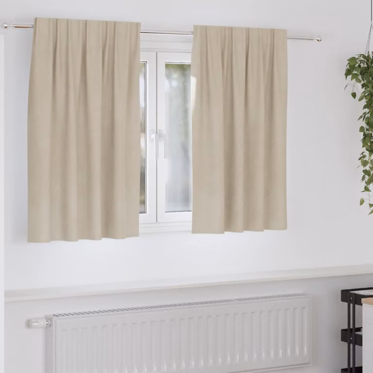 Set di 2 tende oscuranti vidaXL in velluto beige, L 140 cm x H 140 cm